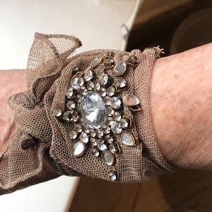 Nude Wrap Tulle & Jeweled bracelet